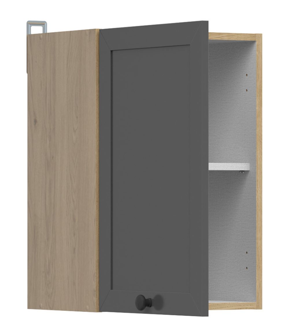 Sieninė spintelė 40x57 cm JUNONA LINE bernstein ąžuolas/grafitas - Paveikslėlis 2