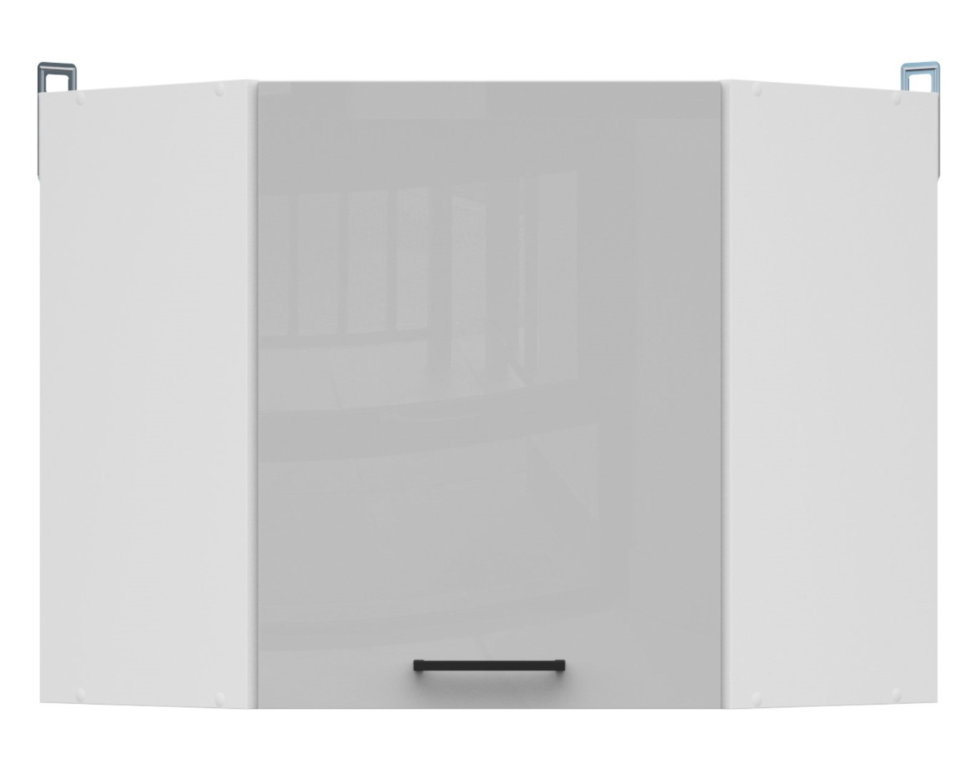 Kampinė pakabinama spintelė 60x57 cm JUNONA LINE balta/grafito spalvos - Paveikslėlis 2