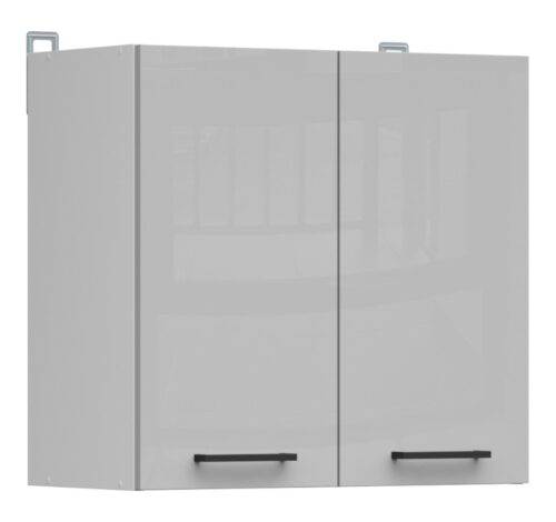 Sieninė spintelė 60×57 cm JUNONA LINE balta/šviesiai pilka blizgi