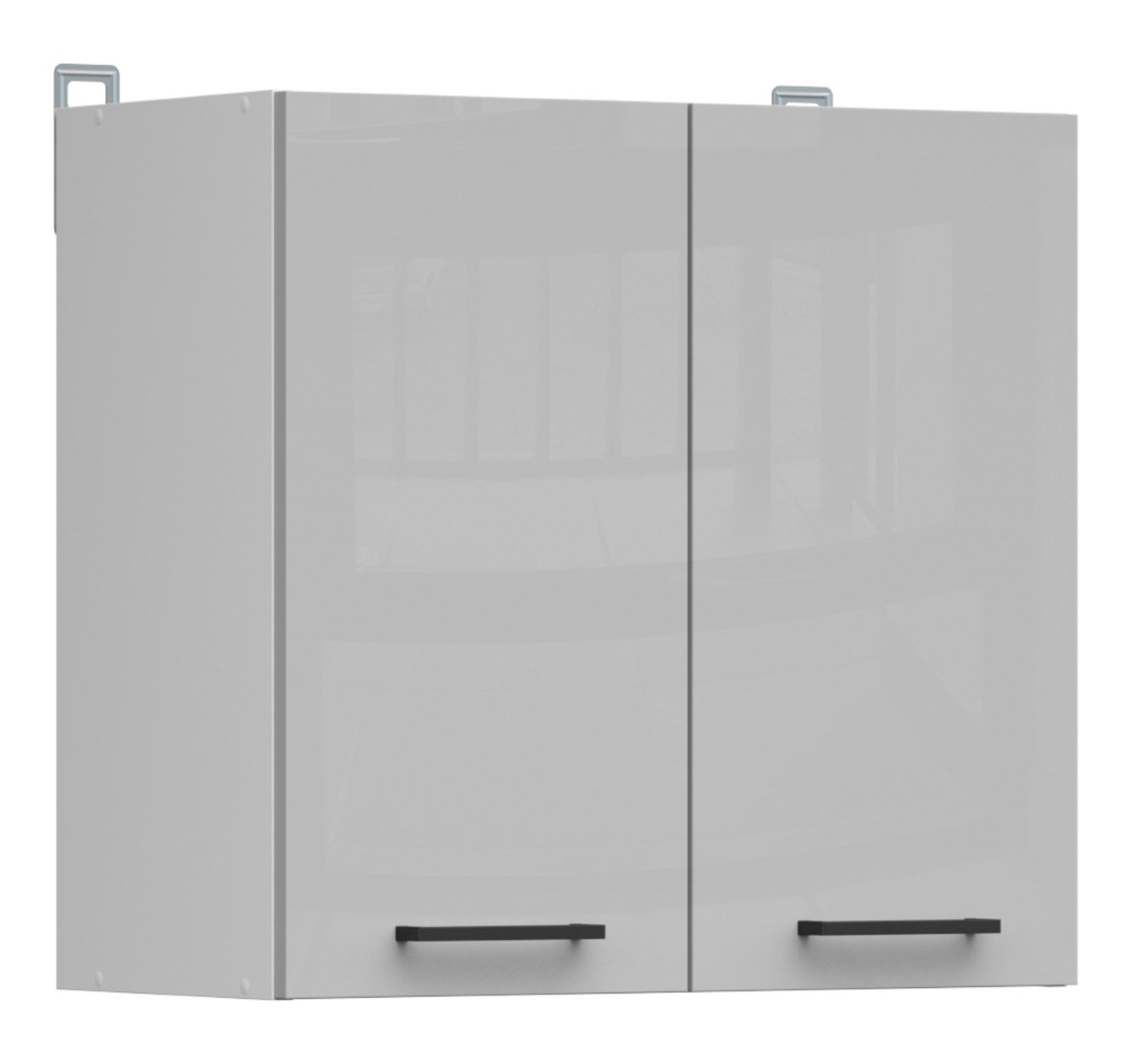 Sieninė spintelė 60x57 cm JUNONA LINE balta/šviesiai pilka blizgi