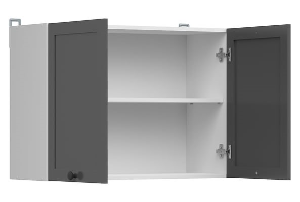 Sieninė spintelė 80x57 cm JUNONA LINE balta/grafito spalvos — изображение 3