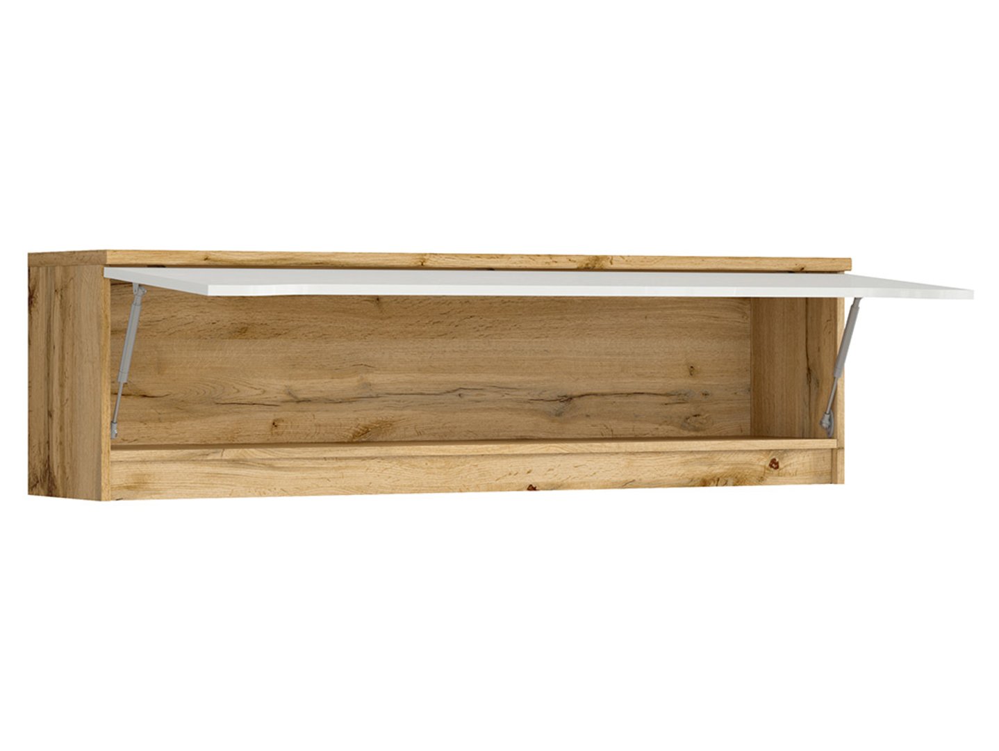 NUIS sieninė spintelė su durelėmis, 135 cm, Wotan ąžuolas/blizgi balta — изображение 2