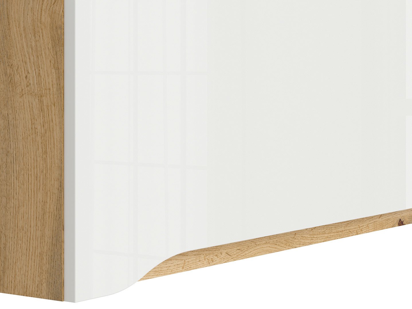 NUIS sieninė spintelė su durelėmis, 135 cm, Wotan ąžuolas/blizgi balta — изображение 4