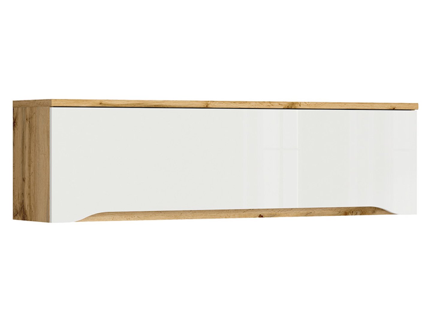 NUIS sieninė spintelė su durelėmis, 135 cm, Wotan ąžuolas/blizgi balta