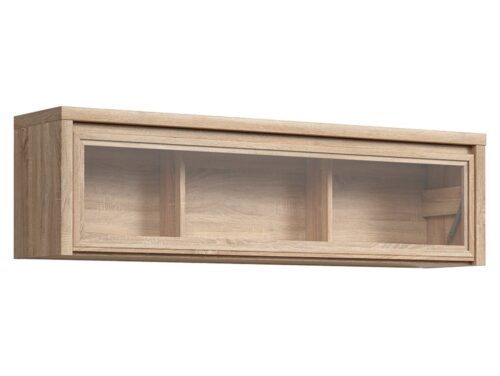 KASPIAN sieninė spintelė su vitrina 143,5 cm, Sonoma ąžuolas/Sonoma ąžuolas