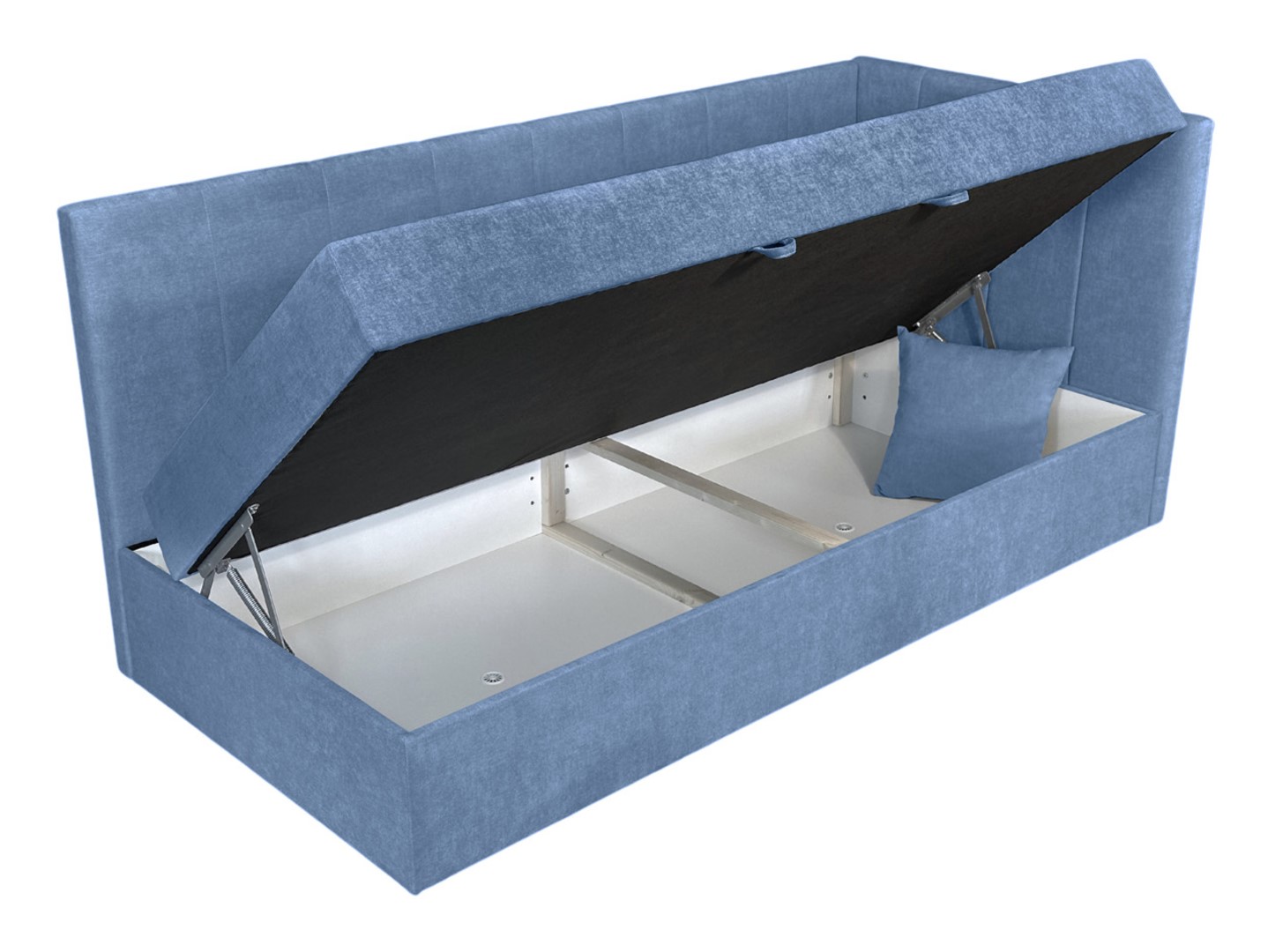 Aldo viengulė sofa-lova su daiktadėže, mėlyna