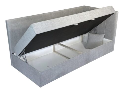 Aldo viengulė sofa-lova su daiktadėže, pilka