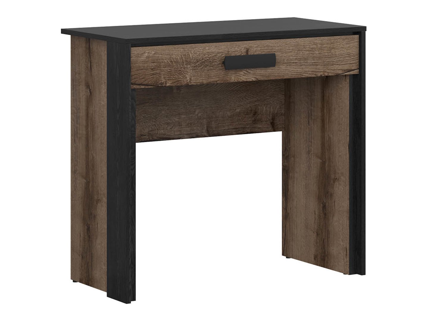 KASSEL tualetinis staliukas su stalčiumi, 85 cm, vienuolyno ąžuolas/juodas ąžuolas