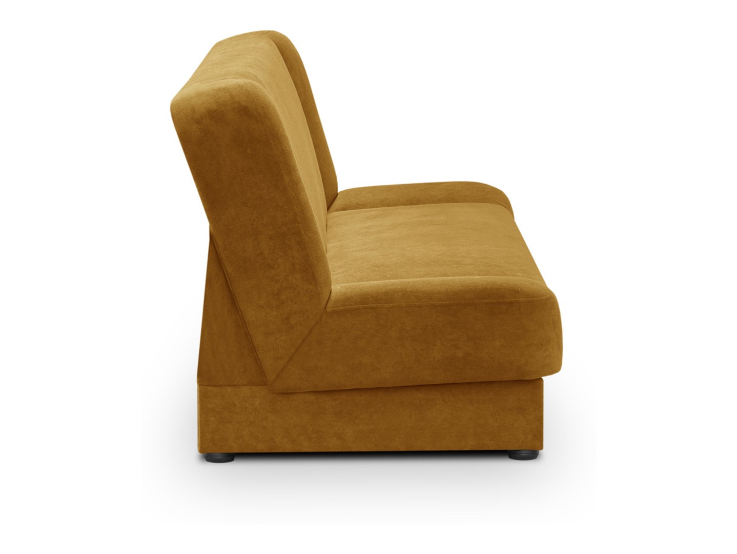 Lami trijų vietų sofa-lova su daiktadėže, geltona