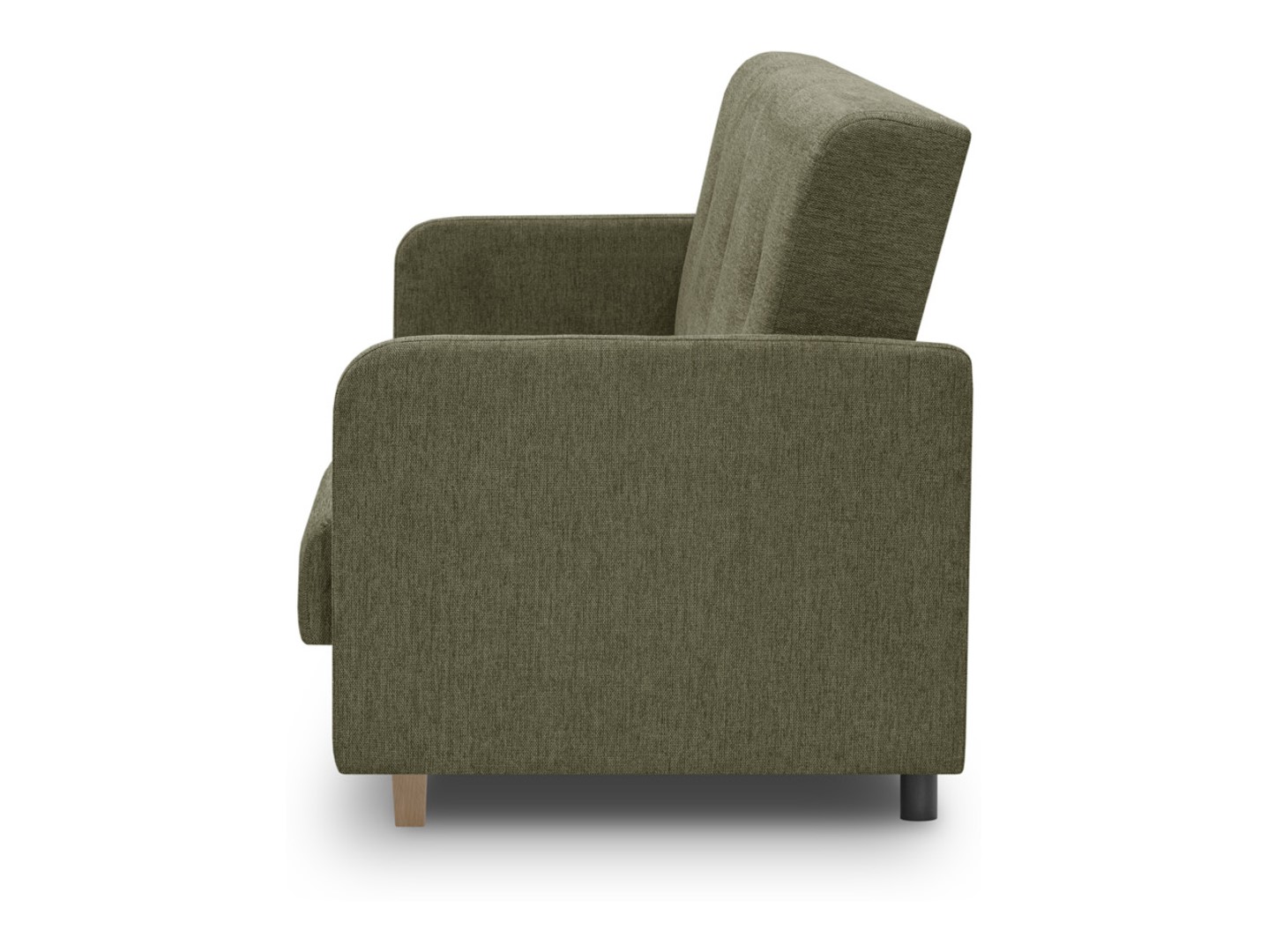 Tyrion trivietė sofa-lova su daiktadėže ant kojų, žalia pinta vytelė