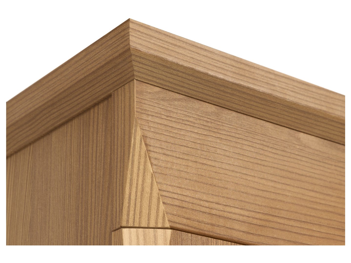 Keturių durų vitrina su stikliniais fasadais BERGEN 102 cm, auksinė Sibiu maumedžio spalva