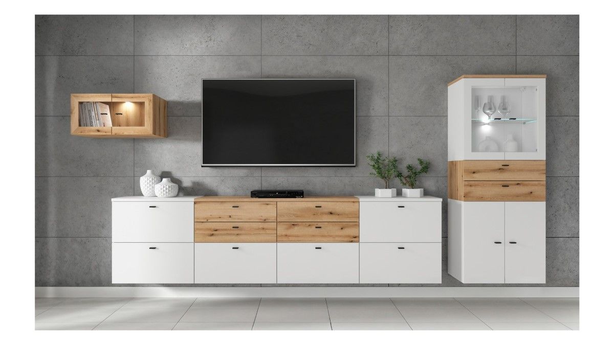 „System 64“ dviejų durų vitrina, balta