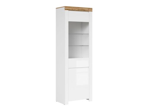 HOLTEN vienų durelių vitrina 68 cm balta/wotan ąžuolas