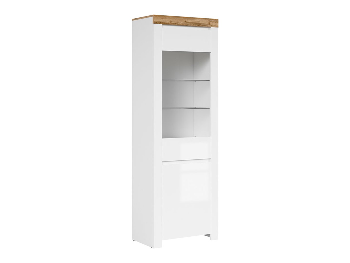 HOLTEN vienų durelių vitrina 68 cm balta/wotan ąžuolas