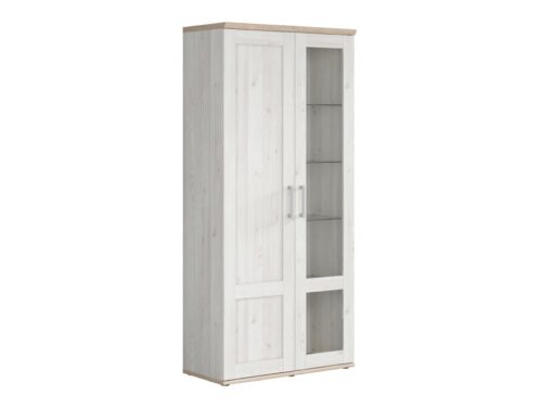 ROMANCE vienų durelių vitrina, 93 cm, šviesus Sibiu maumedis/šviesus San Remo ąžuolas