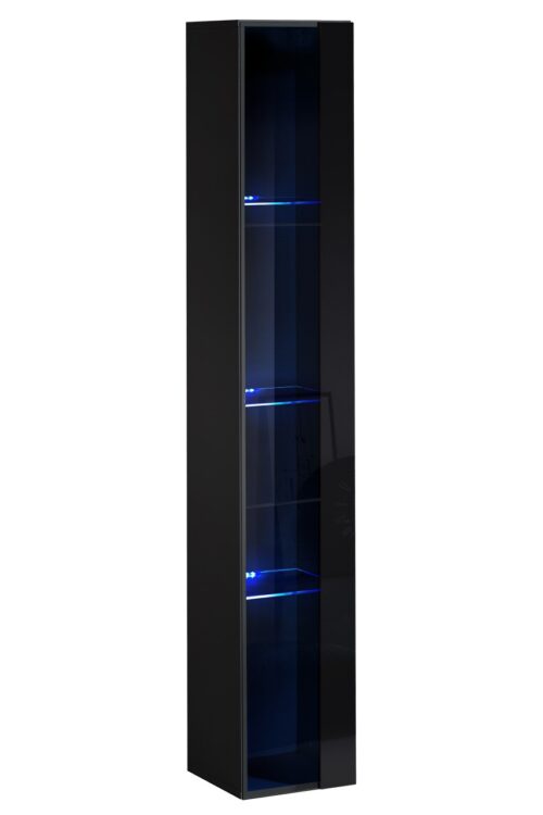 Pakabinama vitrina „Switch 1“, juoda, ASM