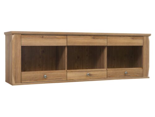 BERGEN trijų durų pakabinama vitrina 156 cm, auksinė Sibiu maumedžio spalva