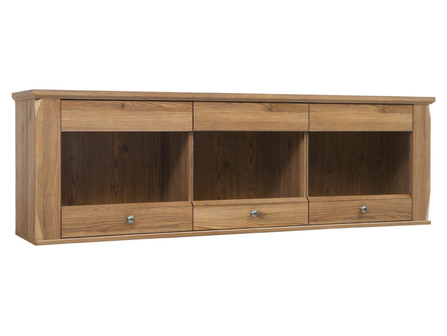 BERGEN trijų durų pakabinama vitrina 156 cm, auksinė Sibiu maumedžio spalva