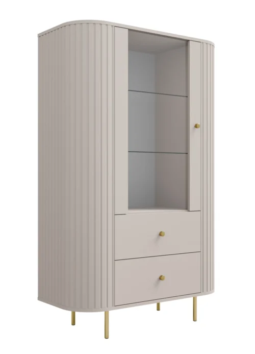 Vitrina 1F2S su stalčiais 112 Ovalio smėlio spalvos