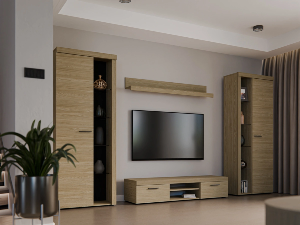 Rumba XL sieninė spintelė, alyvuotas ąžuolas