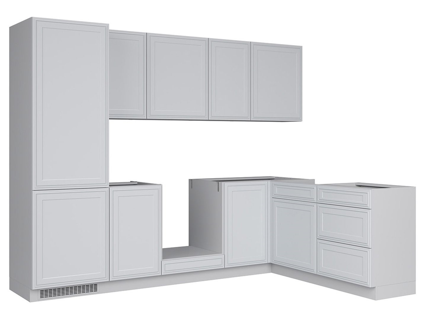 Virtuvės komplektas 180x270 cm VERDI grenola pilka/šviesiai pilka matinė