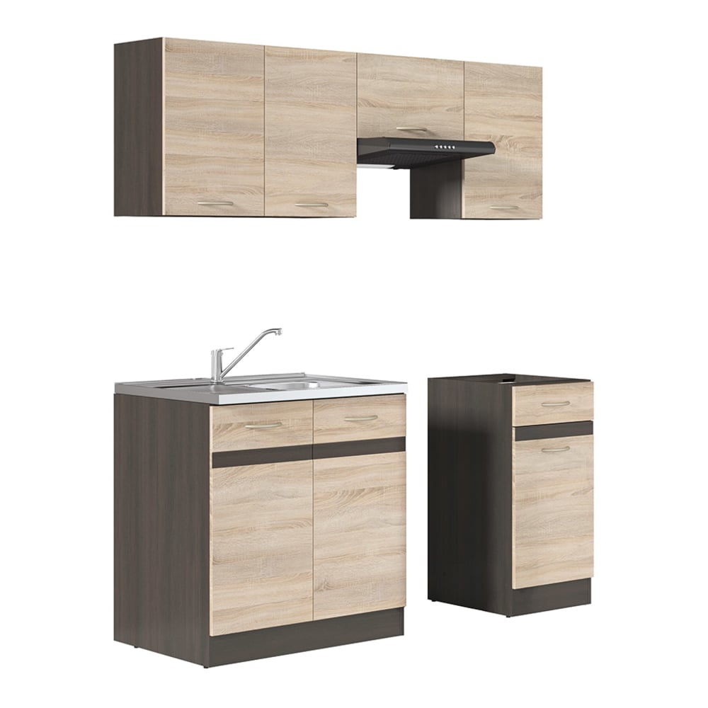 Virtuvės komplektas su stalviršiu 170 cm JUNONA LINE wenge/sonoma ąžuolas