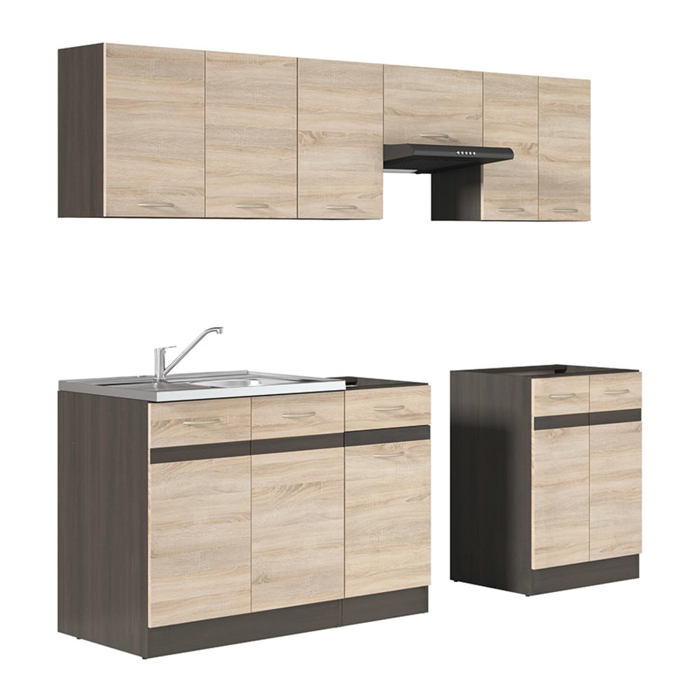 Virtuvės komplektas su stalviršiu 230 cm JUNONA LINE wenge/sonoma ąžuolas