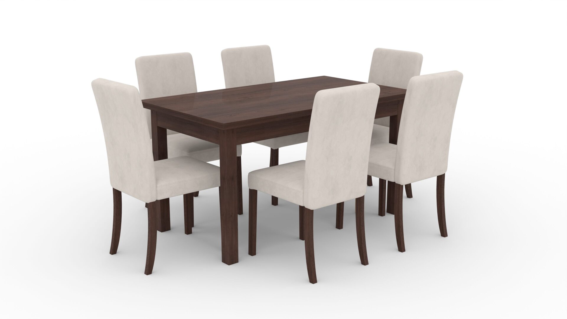 RODOS 81 Tamsaus riešuto spalvos ADRK stalo ir kėdžių komplektas