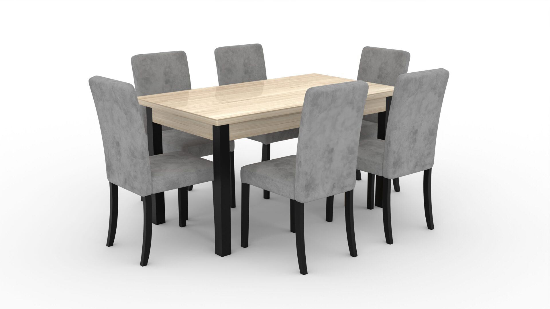 RODOS 81 juodas/Sonoma ADRK stalo ir kėdžių komplektas