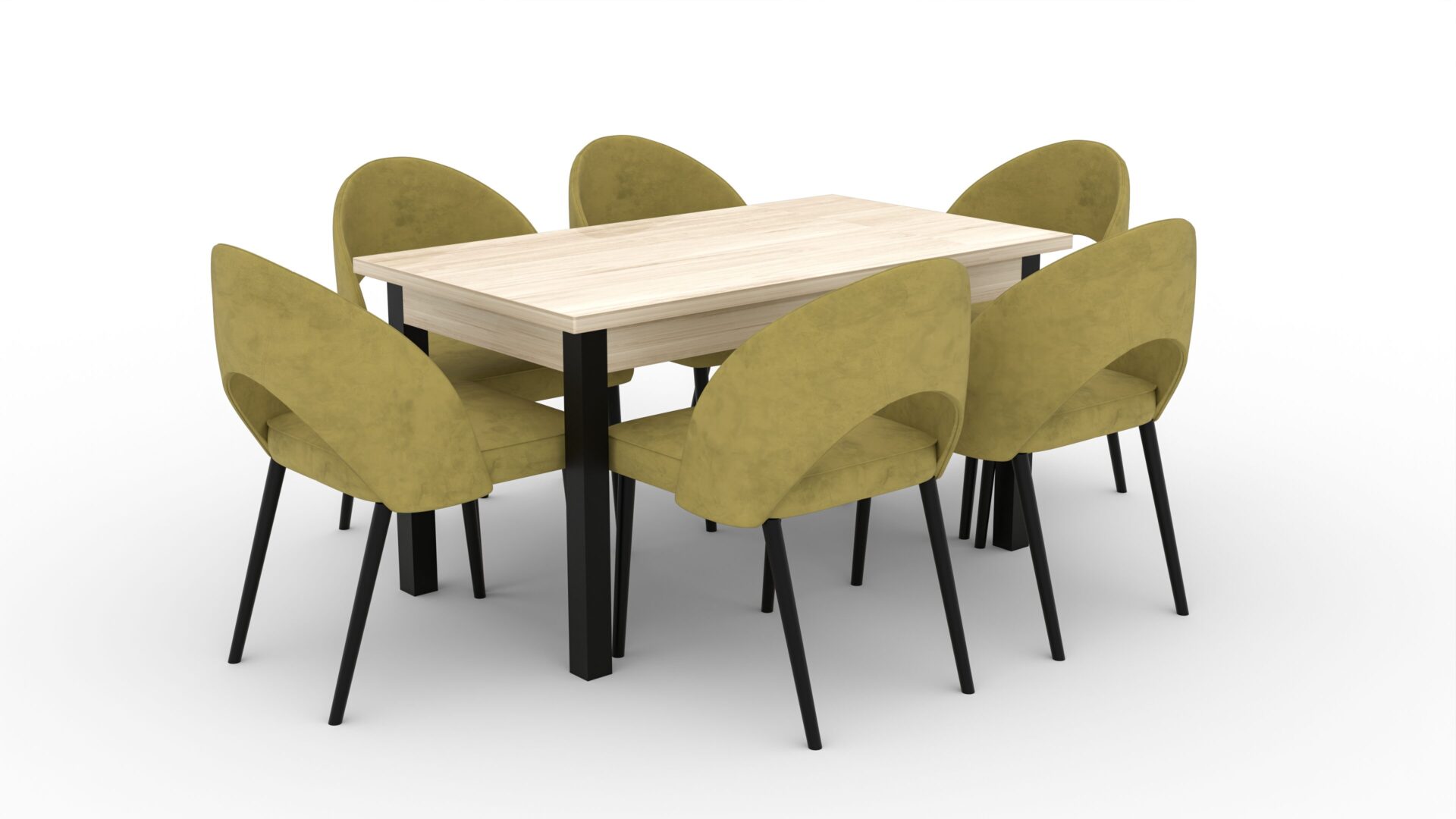 RODOS 82 Black/Sonoma ADRK stalo ir kėdžių komplektas