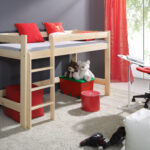 Vaikiška dviaukštė lova antresolėje LAURA 90x190 cm