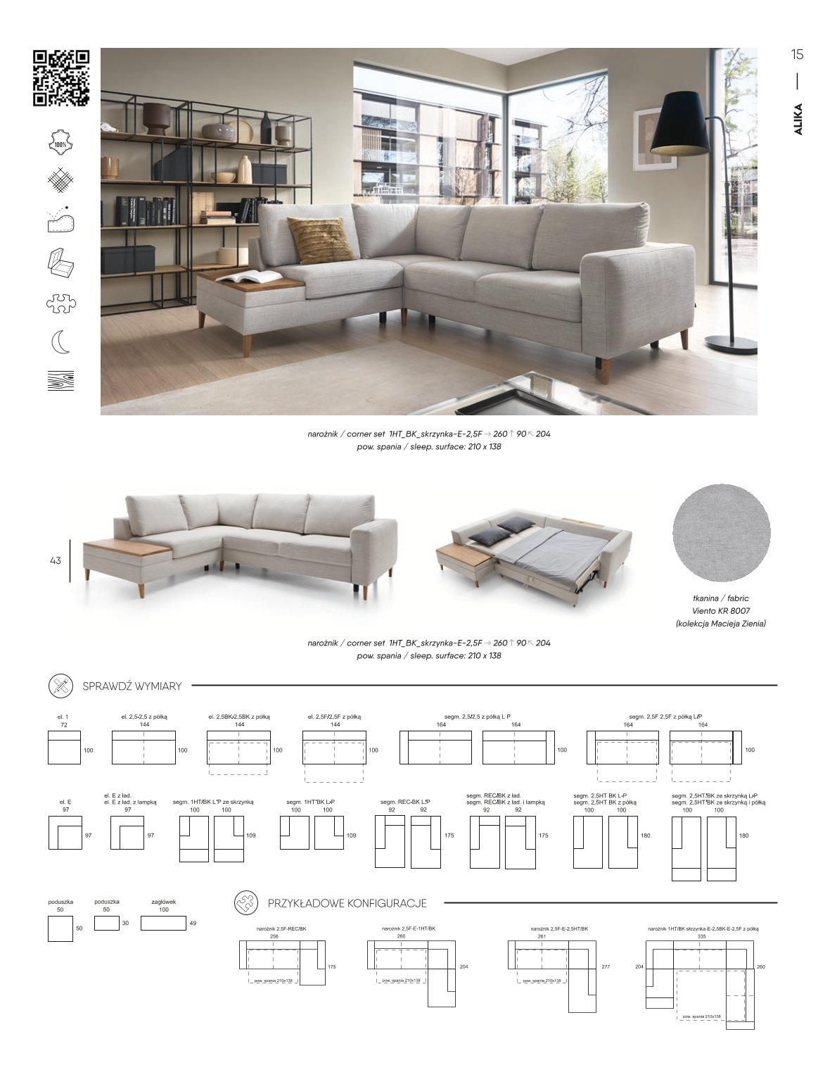 ALIKA kampinė sofa 1HT_BK_box-E-2.5F K/D lentyna Etap sofa - Paveikslėlis 9