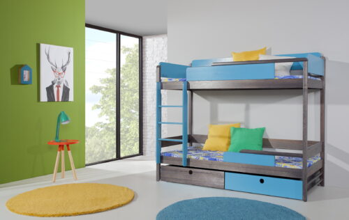 NATU II dviaukštė lova su stalčiais – 2 asmenims 80×181 cm