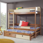 NATU III trivietė dviaukštė lova su stalčiais 80x181 cm