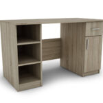 Vaikiškas rašomasis stalas su lentyna ir spintele 120 × 60 cm Sonoma Jasna – NELA