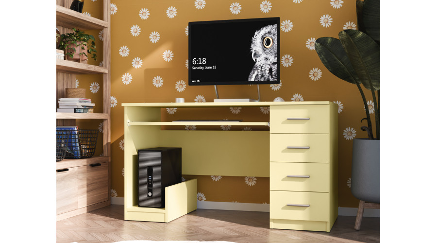 Jaunimo stalas su stalčiais ir kompiuterio lentyna 130×60 cm Wanilia – MILA - Paveikslėlis 2
