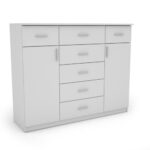 Didelė komoda su stalčiais ir spintelėmis, 140 cm, Biel – SILVA