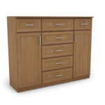 Didelė komoda su stalčiais ir spintelėmis, 140 cm, Olcha – SILVA