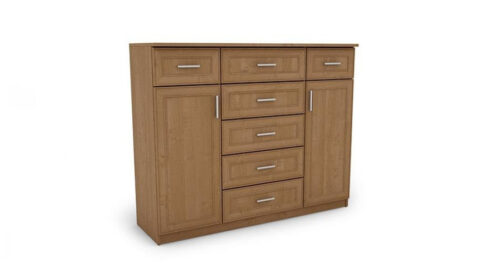 Didelė komoda su stalčiais ir spintelėmis, 140 cm, alksnis – Silva