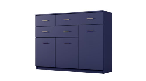 Didelė svetainės komoda su spintelėmis ir daugybe stalčių 150 cm Kobalt – GRANDE
