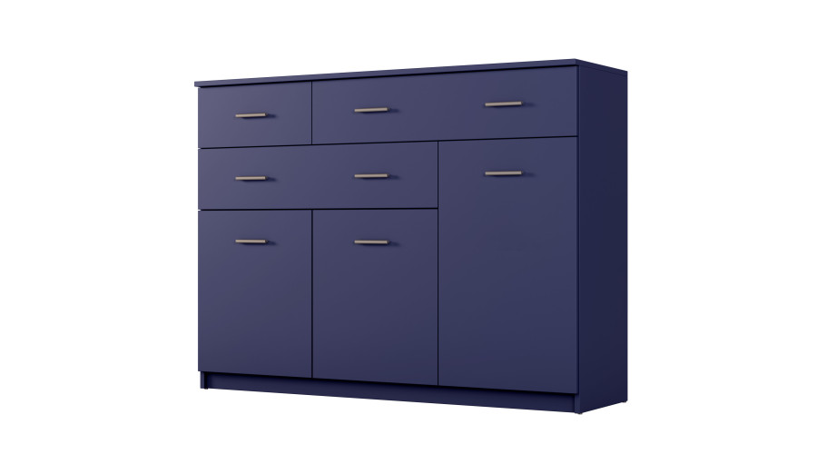 Didelė svetainės komoda su spintelėmis ir daugybe stalčių 150 cm Kobalt – GRANDE