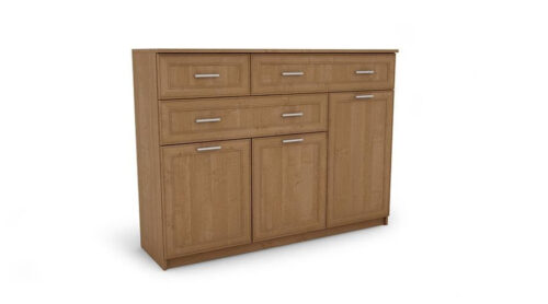 Didelė svetainės komoda su spintelėmis ir daugybe stalčių, 150 cm, Olcha – GRANDE