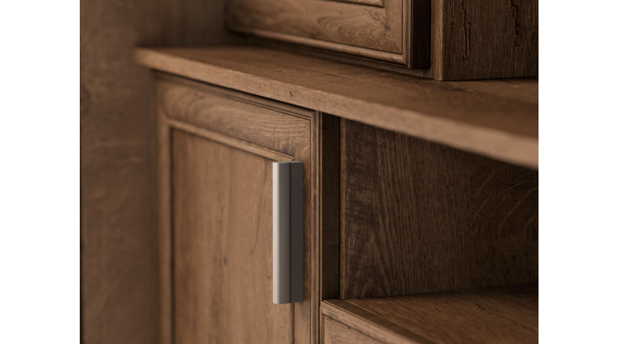 Didelė sieninė spintelė su erdviomis spintomis ir vitrinomis, 390 × 232 cm, Dab Lefkas – SAWA — изображение 5