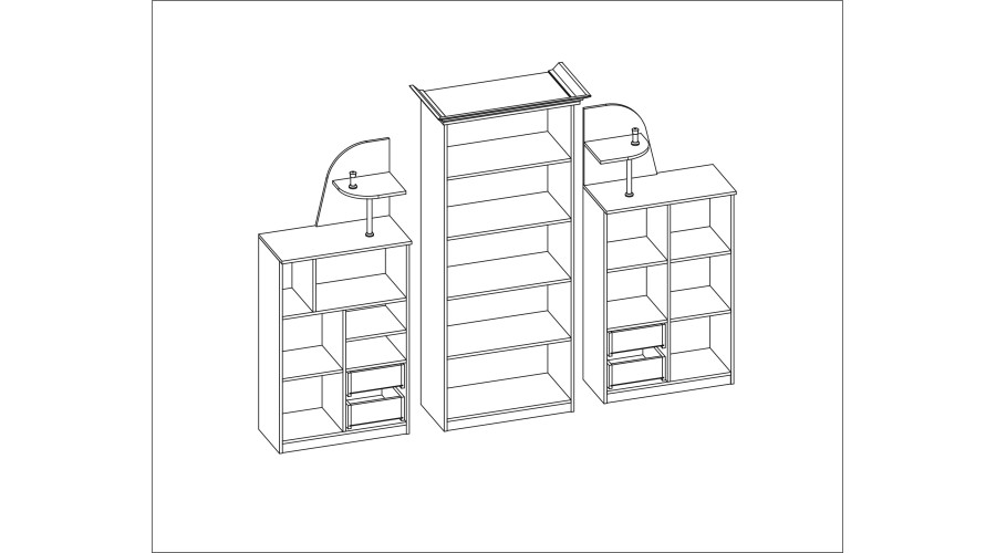 Klasikinė sieninė spintelė su didele stikline vitrina, baru ir patalynės spinta 240 × 207 cm Wiśnia Porto – TEXAS — изображение 6