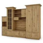 Klasikinė sieninė spintelė su erdvia spinta ir baru 280 × 207 cm Dab Artisan – MILO