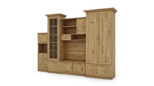 Klasikinė sieninė spintelė su erdvia spinta ir baru 280 × 207 cm Dab Artisan – MILO