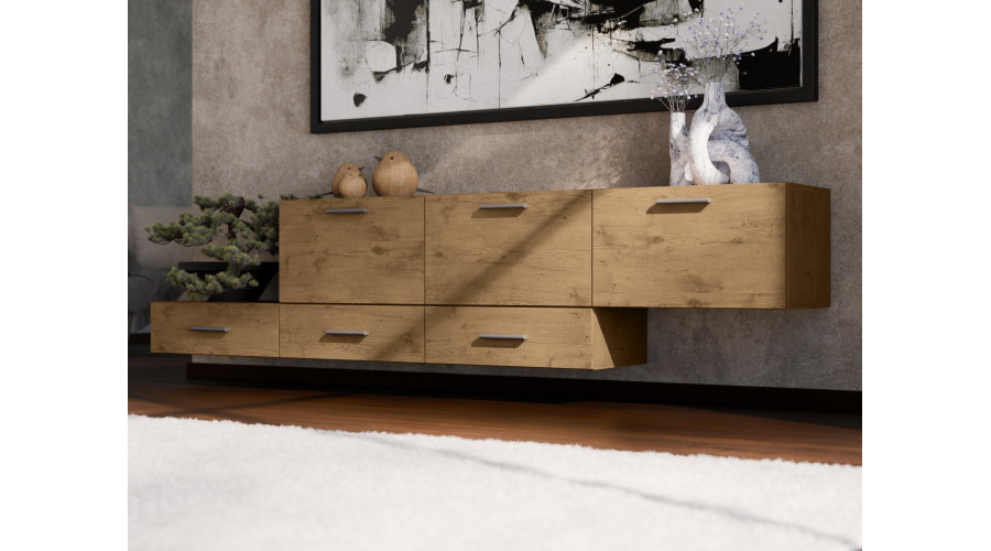 Laisvai pastatoma arba prie sienos montuojama modulinė komoda 180–240 cm, Dab Lancelot -MULTI SMART — изображение 2