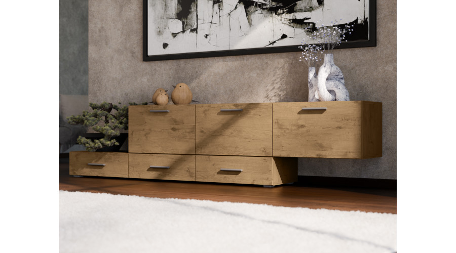 Laisvai pastatoma arba prie sienos montuojama modulinė komoda 180–240 cm, Dab Lancelot -MULTI SMART — изображение 3