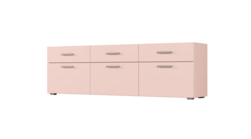 Laisvai pastatoma arba prie sienos montuojama modulinė komoda 180–240 cm Pink – MULTI SMART