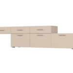 Laisvai pastatoma arba prie sienos montuojama modulinė komoda 180–240 cm Piasek Pustyni  – MULTI SMART